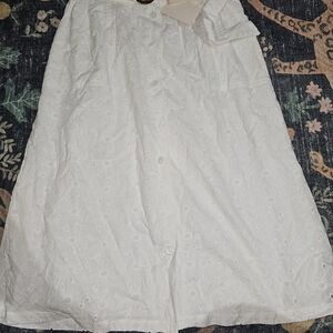 Elegant White Eyelet Skirt